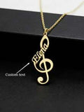 Personalized Music Note Name Necklace