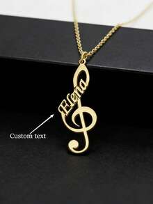 Personalized Music Note Name Necklace