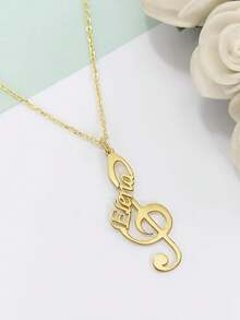 Personalized Music Note Name Necklace