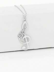Personalized Music Note Name Necklace