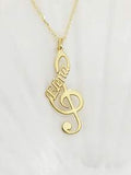 Personalized Music Note Name Necklace
