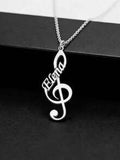 Personalized Music Note Name Necklace