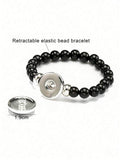 Personalized Black Beaded Photo Bracelet