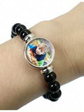 Personalized Black Beaded Photo Bracelet