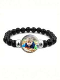 Personalized Black Beaded Photo Bracelet
