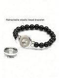 Personalized Black Beaded Photo Bracelet
